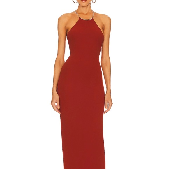 Lexi Chain Gown in Rust PERFECT DRY-CLEANED CONDITION Size Medium - Picture 4 of 4